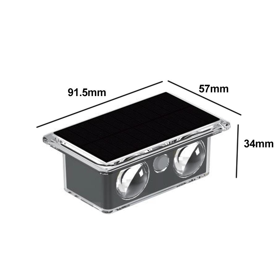 4LED Solar Fence Lights Outdoor Waterproof Super Bright Up & Down Lighting Solar Powered Wall Spotlight for Garden Yard Pathway