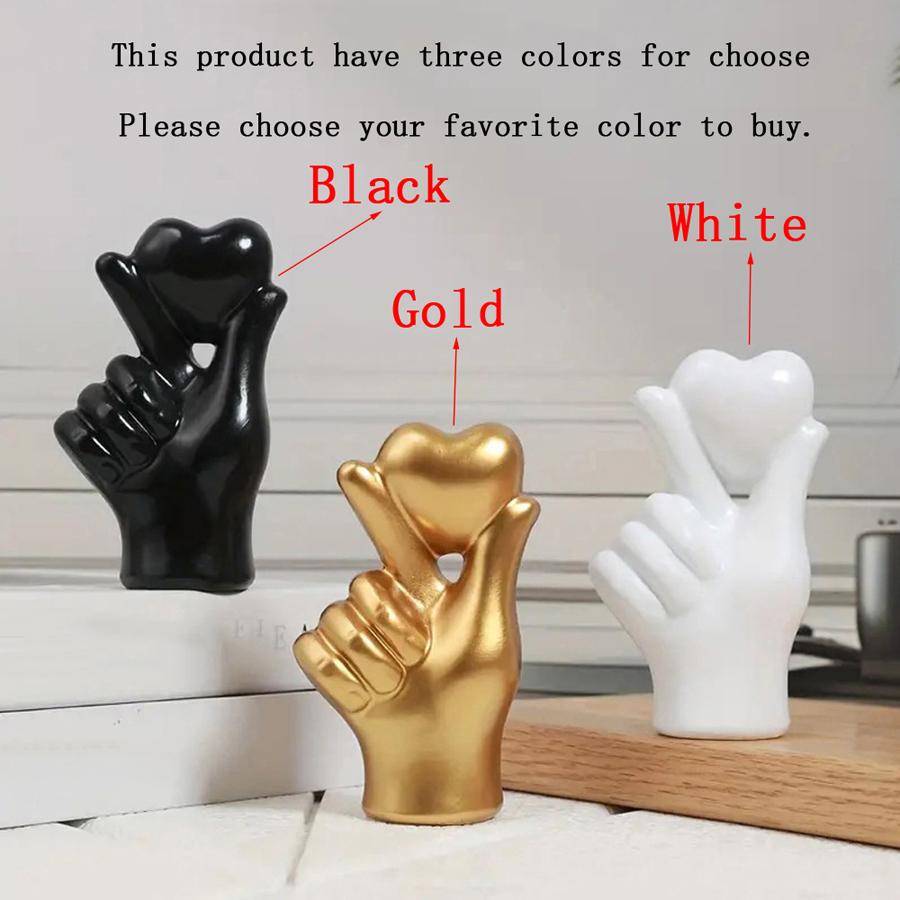 Cute Romantic Love Gesture Shaped Statue Nordic Wine TV Cabinet Home Decor Sculpture Desk Art Crafts Ornament Figurine Toy Prop