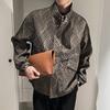 2023 Spring and Autumn Fashion Trendy Men's Senior Wrinkled Leather Stand Neck Casual Loose Versatile Raspy and Handsome Jacket