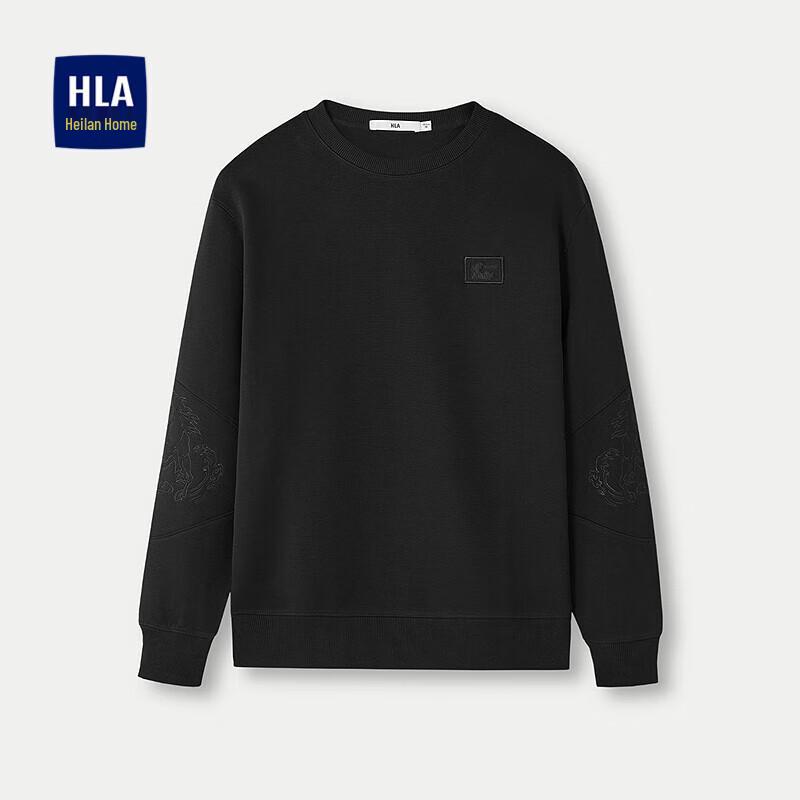 

HLA Men s Simple Embroidered Round Neck Pullover Sweatshirt S