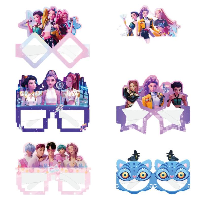 6/12 Stück/Set Dämonenjäger Party Dekoration Papierbrillen Masken Foto-Requisiten Kinder Happy Birthday Party Zubehör