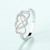 Bagues en argent sterling 925 pour femmes, bague confortable et résistante au ternissement avec zircone cubique polie et infini et cœur