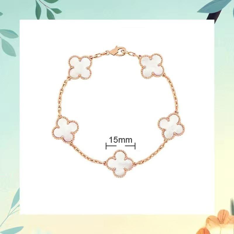 New Arrival Four-leaf Clover Bracelet Natural Mother-of-pearl Agate Accessible Luxury Women's Bracelet