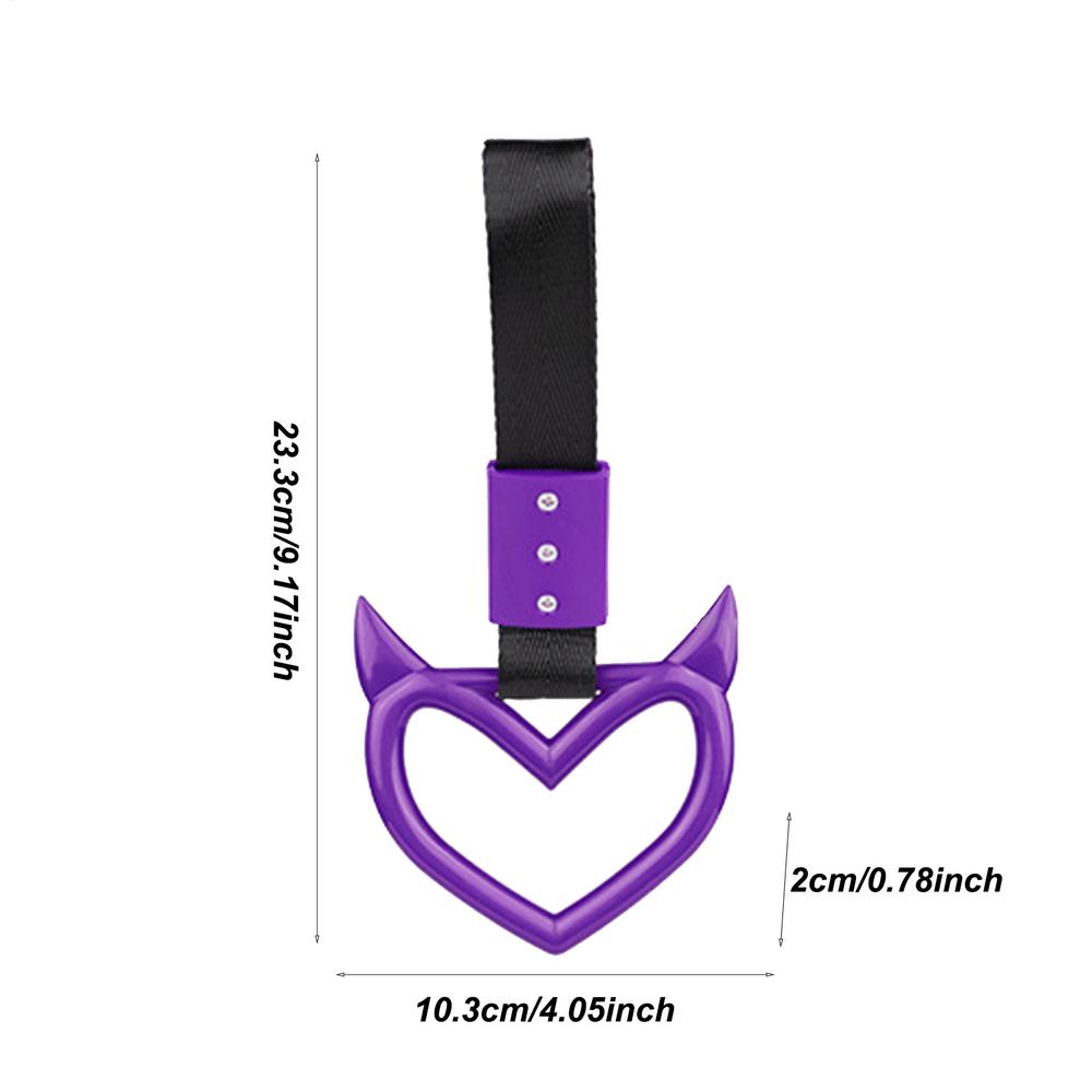 

Rear BumperWarning Ring Ring Devil Heart-Shaped Car Hand Strap Creative Unique Easy To Install Rear BumperWarning Ring For Car фіолетовий