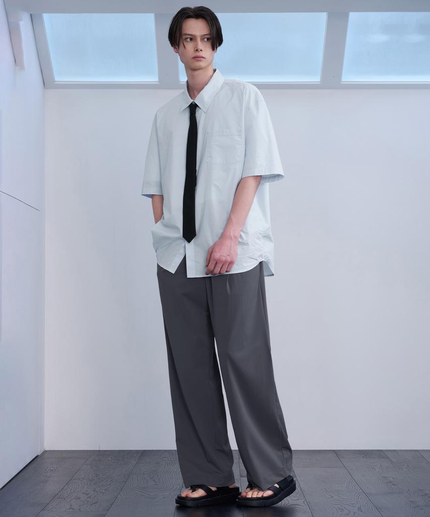 DRAW FIT [Fashion Planet X Drawfit] Cooling Relaxed Wide Elastic Waist Pants [D.Grey]