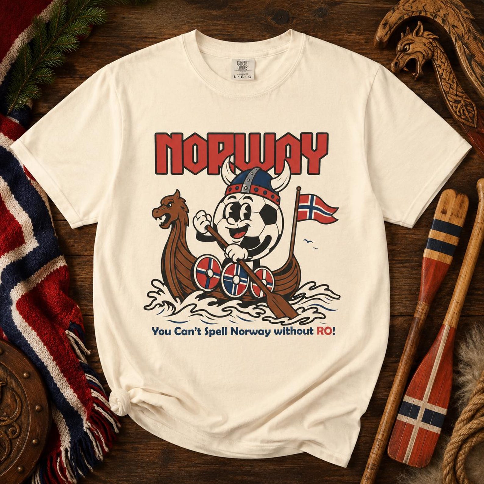 NORWAY Row Soccer T-shirt | Football Fan Tee I Norway Rowing S