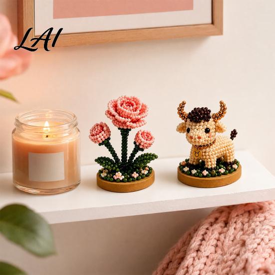 Handmade Zodiac Flower 12 Signs Bead Craft Kit DIY Beaded Garden 3D Astrology Kit with Pre-Sorted Beads Tools Project for Beginners Adults Teens