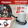 Radikal RK72120L Mini for motorcycle security chain 120 cm long with for bikes U-lock discs, Ø10 loop, anti-theft