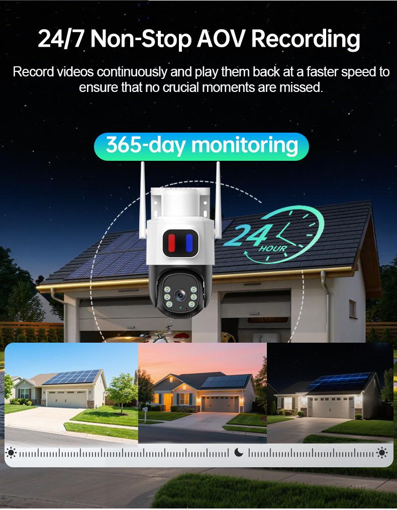 AOV Solar-Powered 4G HD Outdoor Wireless Security Camera with Smart Night Vision