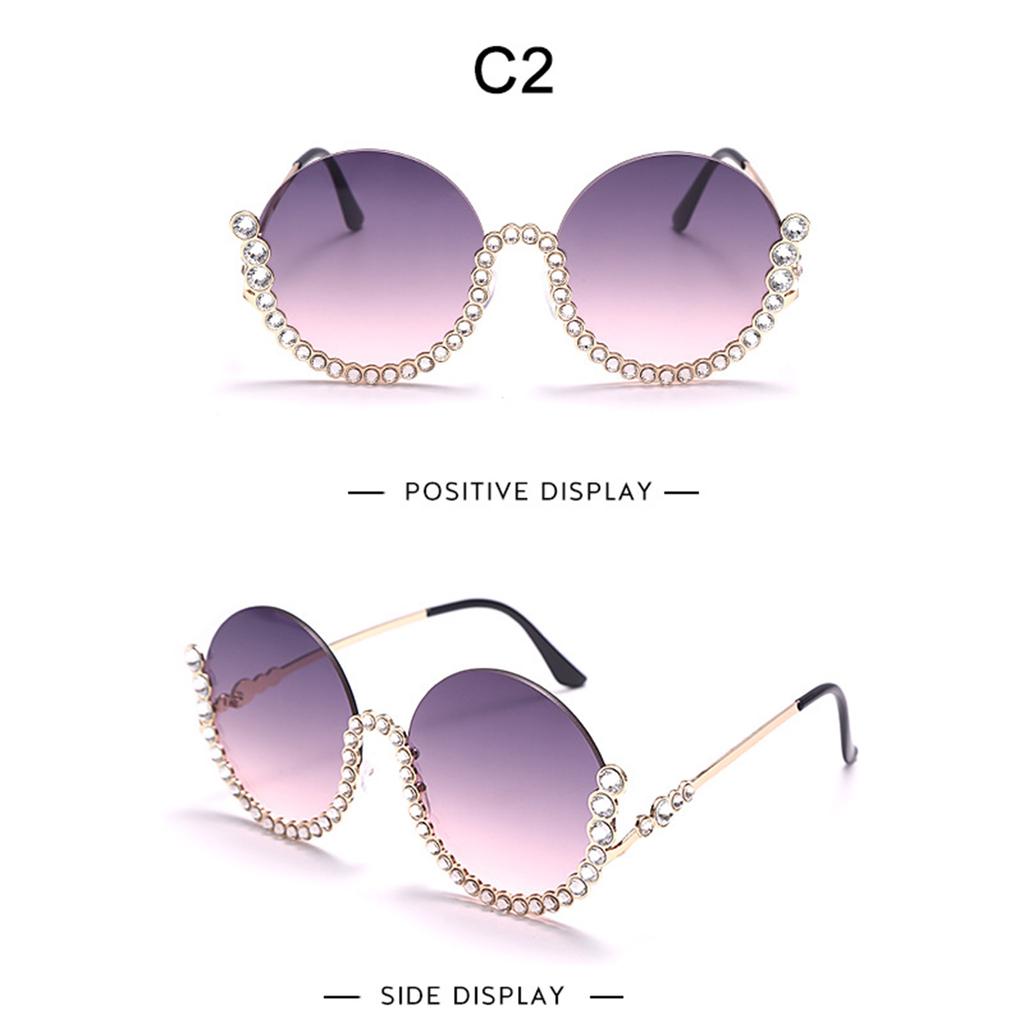 Round Sunglasses Anti-glare Sunglasses Driving Sunglasses Y2k Sunglasses Rhinestones Frame Sunglasses Beach Sunglasses