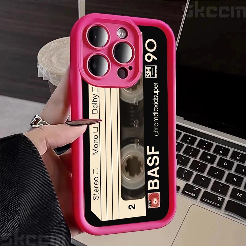 Lucky Tape Print Silicone Soft Phone Case For iPhone 16 Pro Max 15 14 13 12 11 X XS XR 7 8 16 Plus Matte Shockproof Back Cover