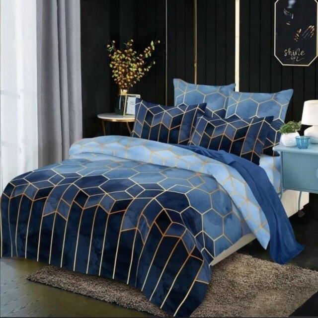 Kemila 2/3pcs Bedding Set Plaids Printing Duvet Cover Sets 1 Quilt Cover + 1/2 Pillowcases US/EU/AU Size Twin Full Queen King