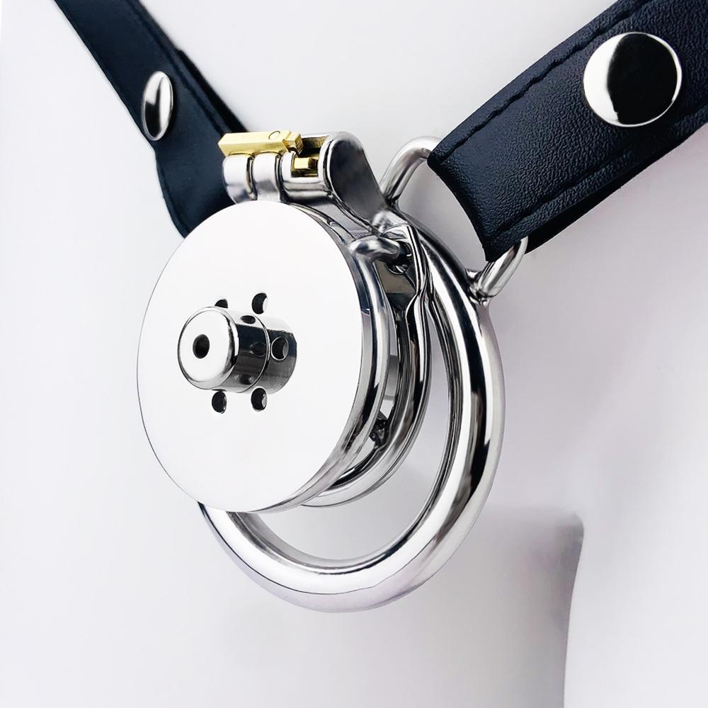 Umgekehrter, verstopfter Zylinder-Keuschheitskäfig, Bondage-Peniskäfig für Paare, Stahl-Penisringe, Spiele für Erwachsene, Sexspielzeug für Schwule