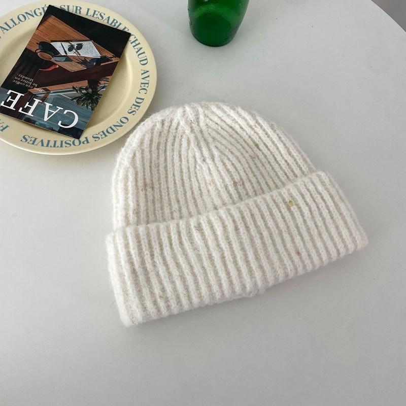 Korean Versatile and Simple Warm and Cold Hat Autumn and Winter Light Version Wool Knitted Hat Trendy Japanese Wool Hat