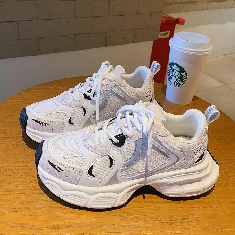 Daddy shoes women's 2025 new spring women's shoes versatile platform white shoes heightening casual sports shoes women