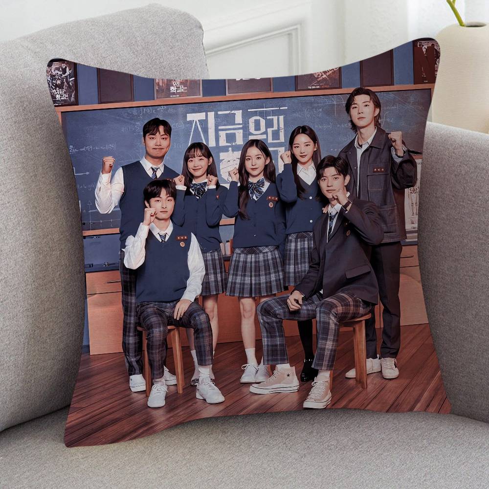 TV Drama All Of Us Are Dead Cartoon Series Square Pillowcase Soft Waist Sofa Cushion Cover Bedroom Room Pillowcase