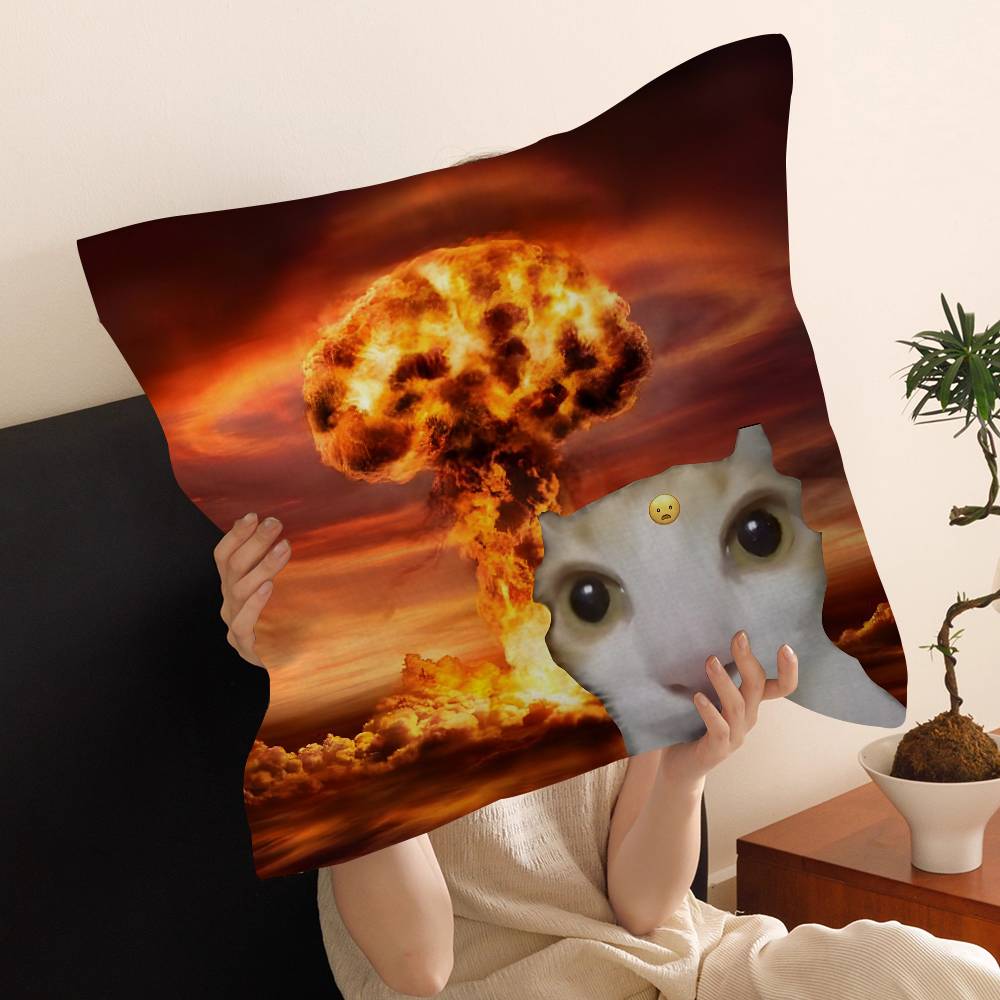 cat funny Cushion Cover Car Throw Pillow Case For Sofa Car Christmas Gift 40x40cm 45x45cm