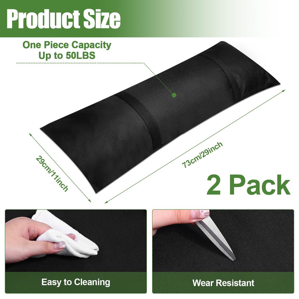 Umbrella Base Weights Sand Bags, 2 X 55Lbs Fillable Sandbags For Outdoor Umbrella Stands, Cantilever Umbrellas, Trampolines, Pat