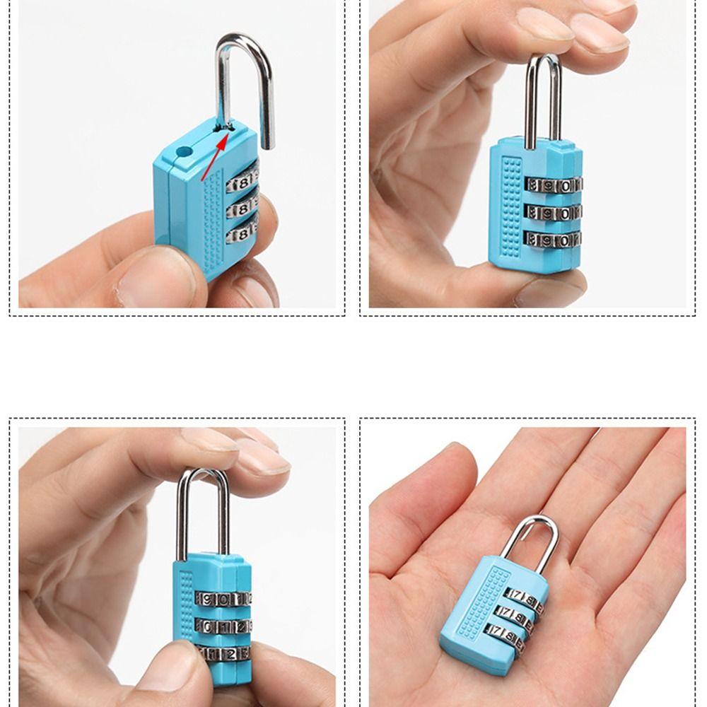 Mini Password Lock 3 Digit Zinc Zinc Alloy Padlock Portable Number Lock  Suitcase