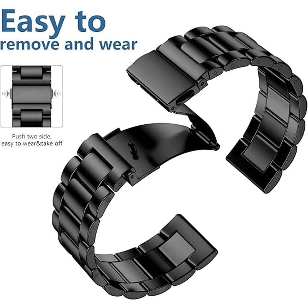 Metal Watch Band for Amazfit Bip 6/5/Active 2/3/Max/Balance 2/T-Rex 3 Belt Stainless Steel Bracelet Correa Amazfit Helio Strap