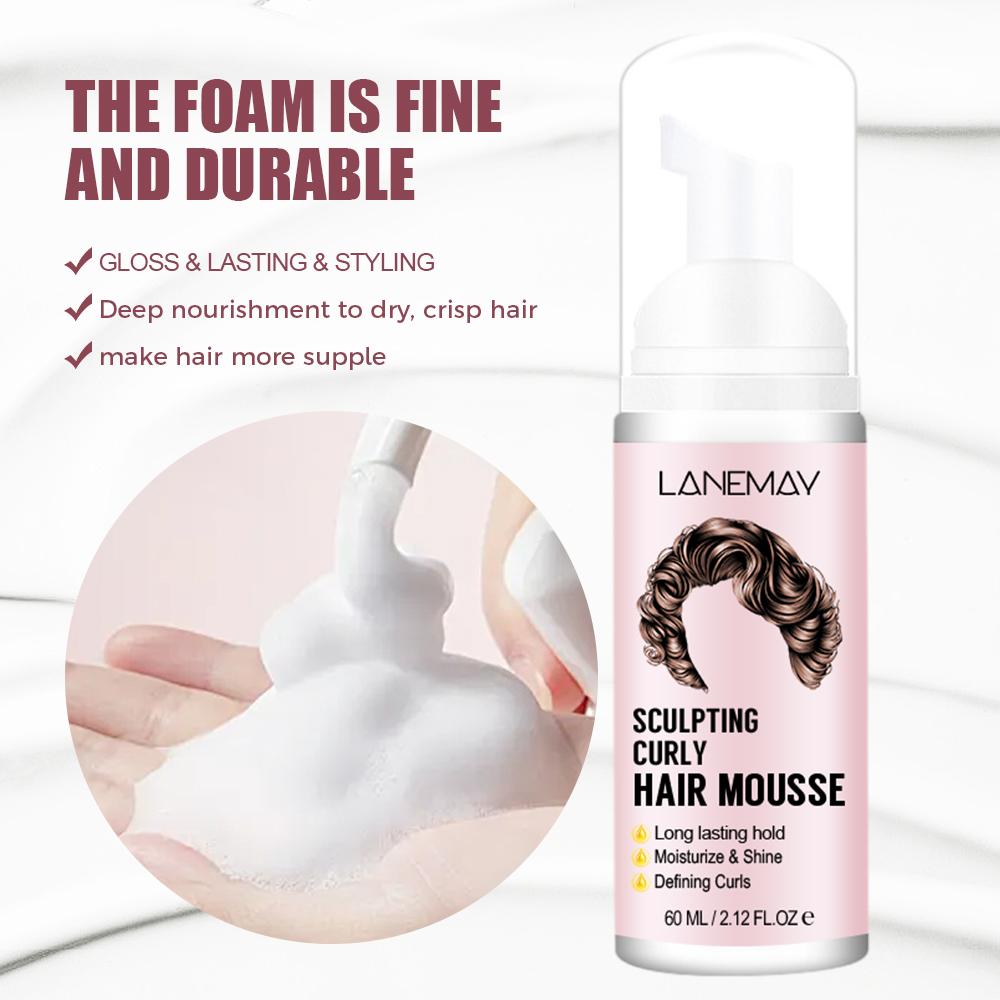 Hair Mousse-Moisturize to Dry,Crisp Hair-Keep Long Lasting Hold and Defining Curls-Make Hair More Supple,60ml