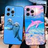 Ocean Cute Dolphin Soft Phone Case for iPhone 16 16E 17 Air 15 Pro Max 14 Plus 13 Mini 11 12 7 Black Cover Back Shell