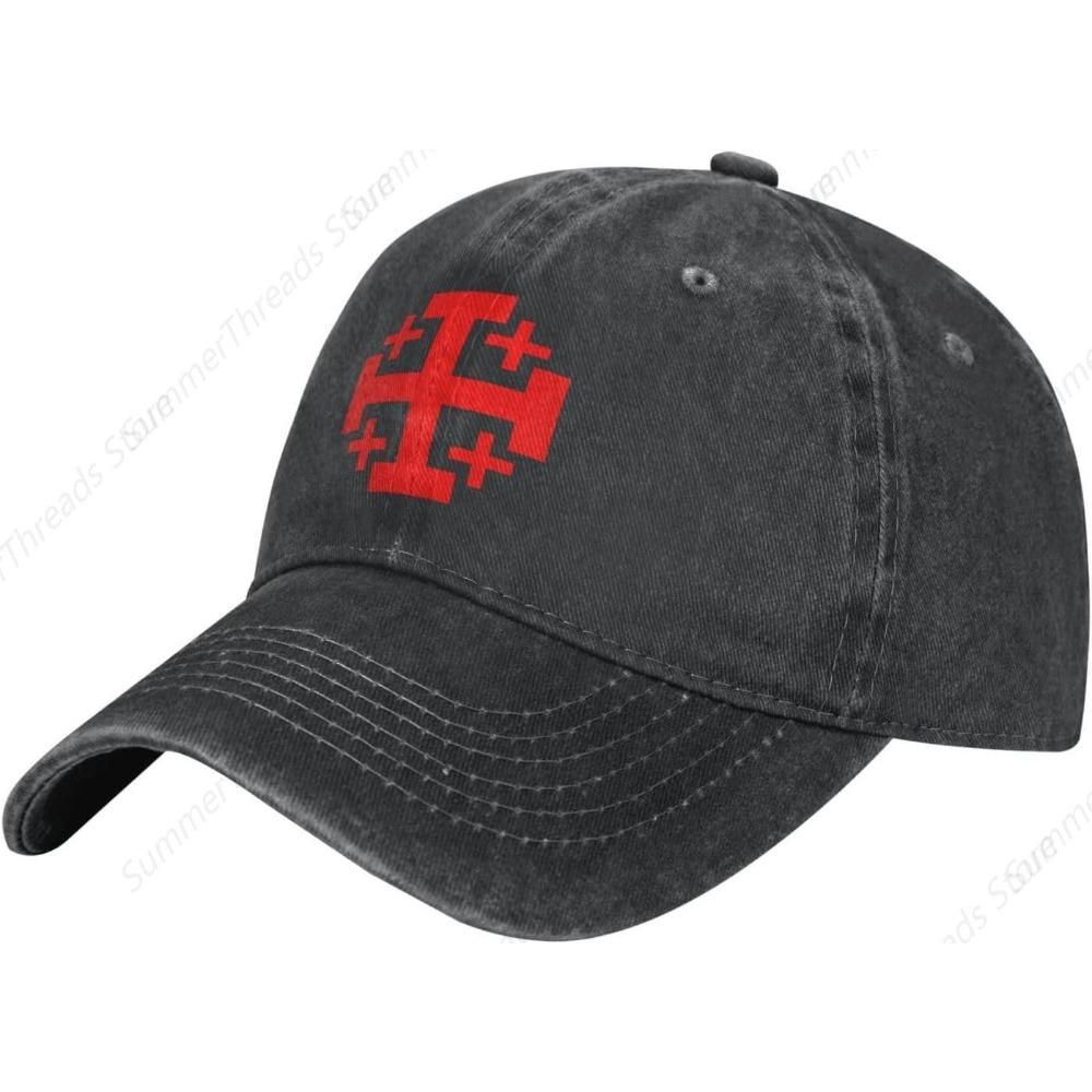 Jerusalem Catholic Cross Baseball Cap Golf Dad Hat Adjustable Unconstructed for Men Women
