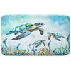 Watercolor Sea Turtle Blue Bathroom Rugs, Nautical Marine Animals Underwater Sea World Bath Rugs, Cute Bath Mats for Bathroom Shower Floor Decor, 17