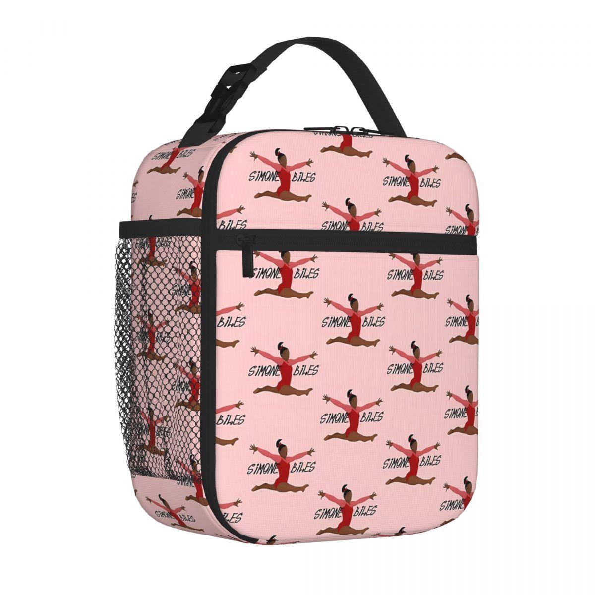 Bestselling Simone Biles Gymnastics Art Floral School Lunch Bag Desk Dining Thermal Tote One Size