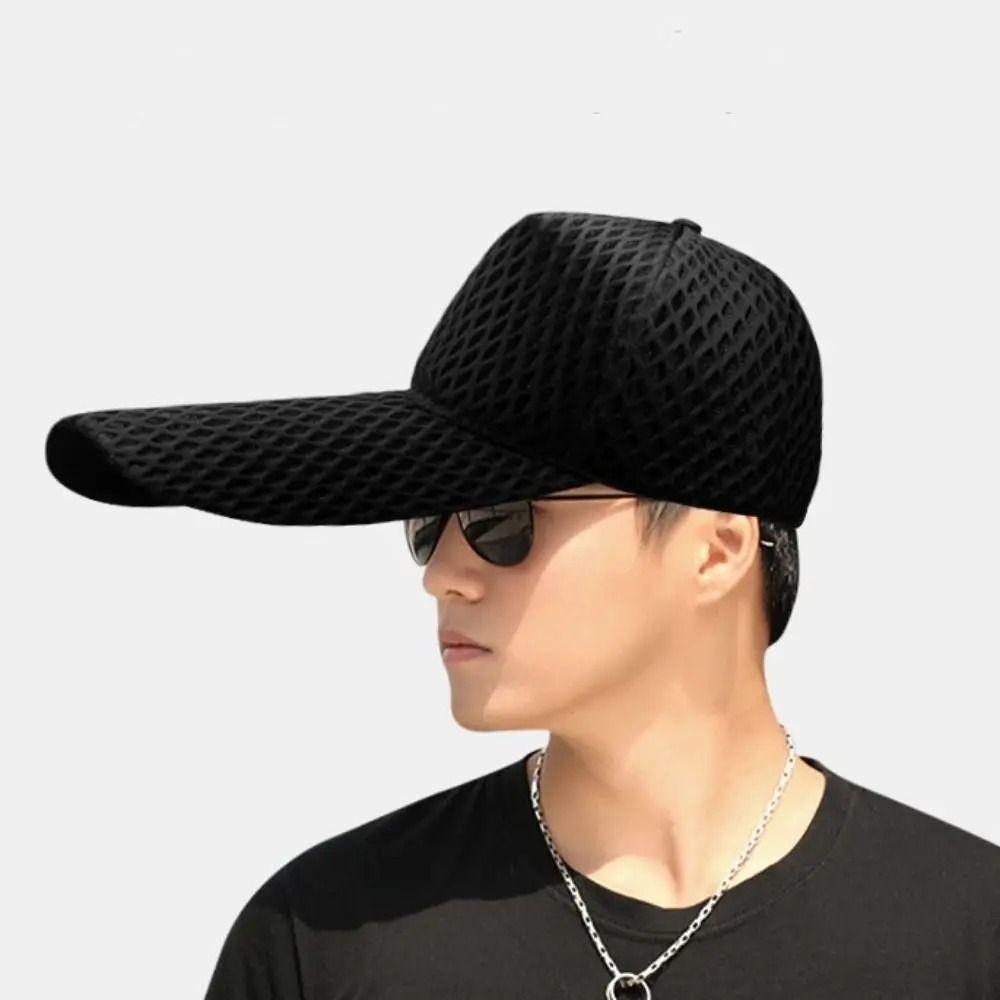 Breathable Wide Baseball Caps Mesh Cool Fishing Hat Portable Causal Sunshade  Large Head