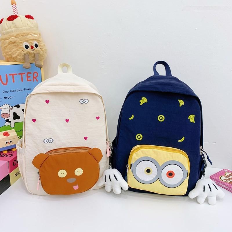 Delightful And Blue Beige Kids Backpack For Toddlers With Spacious Compartment And Trendy Design Elements