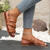 Plus Size Buckle Flat Toe-Baring Sandals for Women