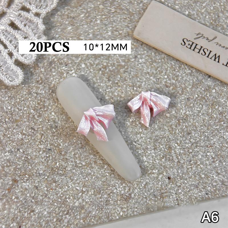 

20/50Pcs Pearlescent 3D Nail Art Bow Charm For Nails Decoration Design Kawaii Manicure Accessories Bow-Knot Diy Craft Supplies A6
