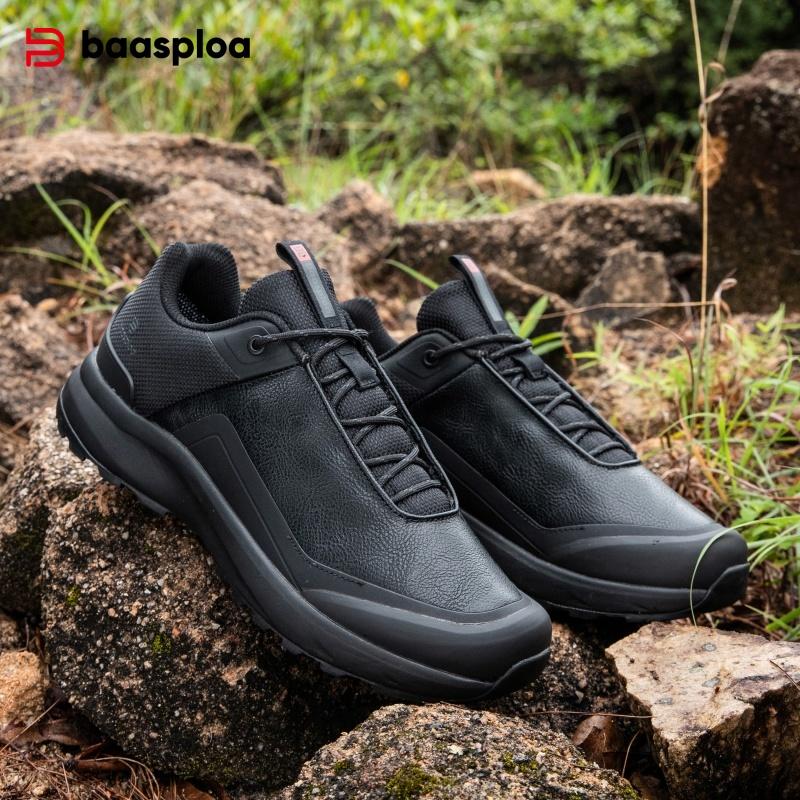 BAASPLOA Men Hiking Shoes Trekking Climbing Sneakers Non-slip Comfort Outdoor Resistant Walking Shoes Male Four Season