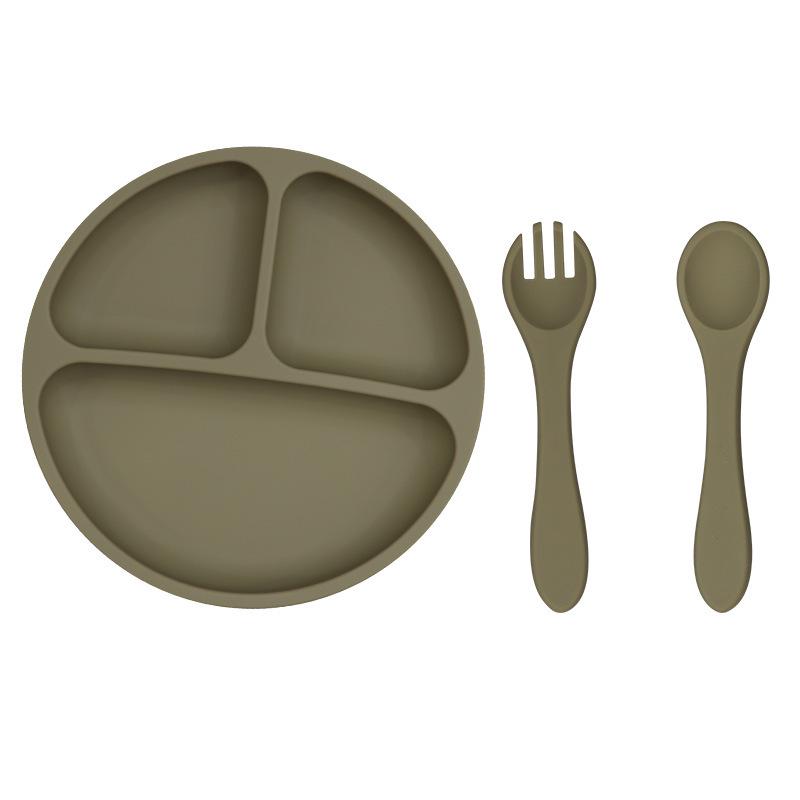 Smiley Face Baby Dining Plate: Silicone Suction Bowl with Lid & Divided Compartments