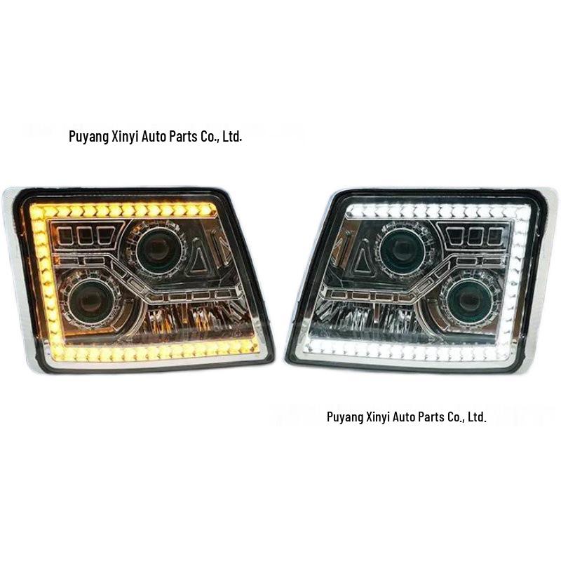 Ultra-Bright Dual-Lens LED Headlight Assembly for Foton GTL Tipper Truck, Model H4-B