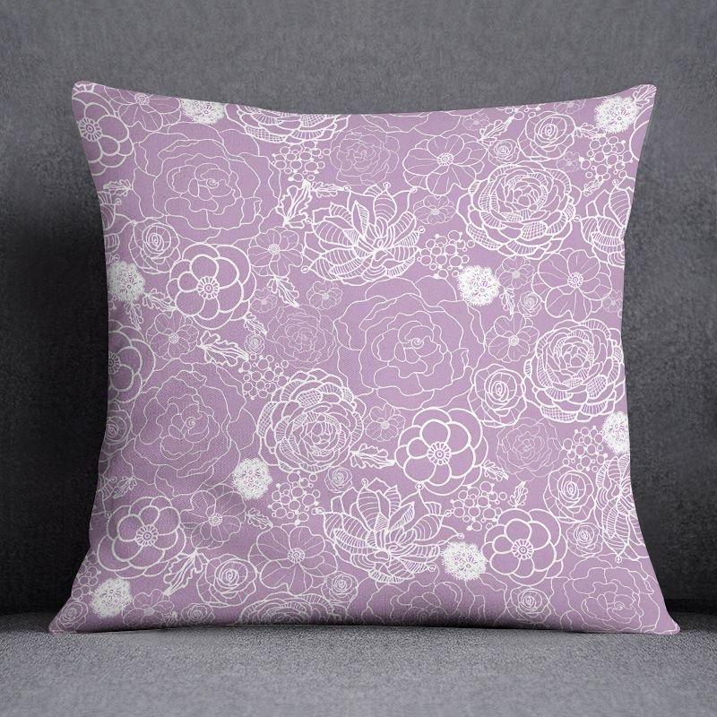 Pink ins Nordic cute pattern pillowcase home decoration sofa cushion living room square pillow cover home fabric