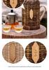 Retro Bamboo Woven Thermos: Nostalgic Glass Liner Insulated Kettle