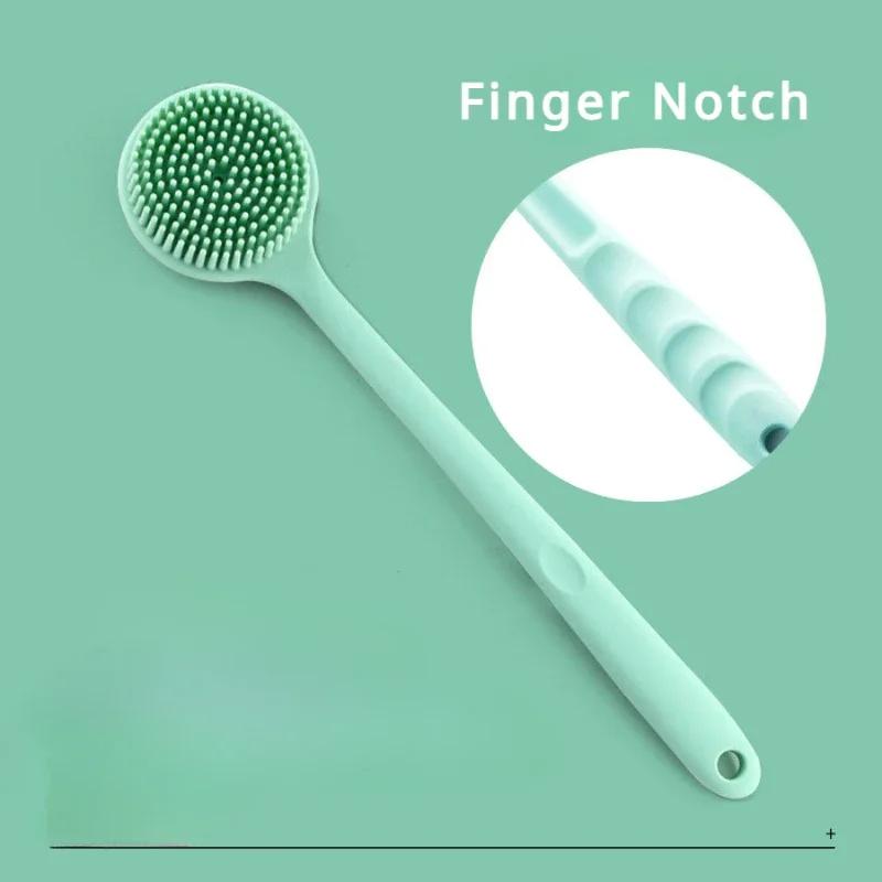 1 PC Silicone Long Handle Bath Scrub Artifact Lazy Shower Scrub Soft Hair Backrub Brush Bath Brush Body Scrub Containers