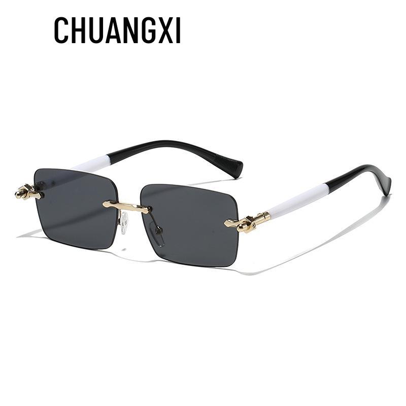 Frameless Cut-Edge High-End UV Protection Square Sunglasses