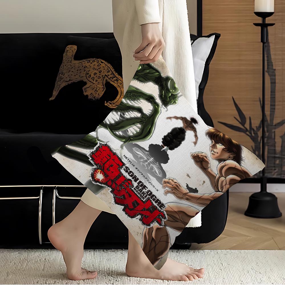 Japanese Anime Baki Pillow Cover for Bedroom Room and Living Room Sofa Decorative Cushion Cover