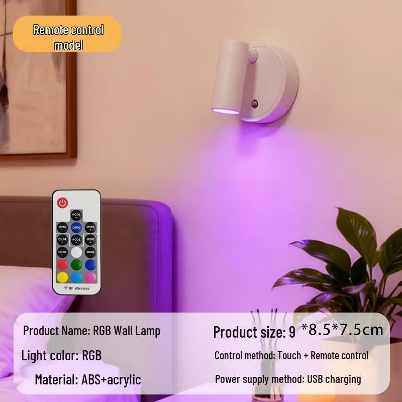Magnetic COB USB Wall Light: Wireless Charger, LED Spot & Downlight for Bedroom & Paintings