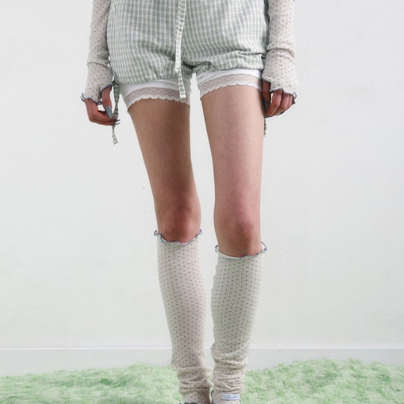 BadBlue Sheer Dot Leg Warmer Beige