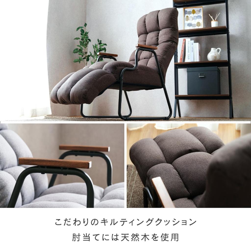Doshisha Relax Your Whole Body with a Fluffy Pocket Coil Sofa Dark Brown Width 57cm X Depth 80cm X Height 112cm Seat Height 43cm Reclining Sofa Chair