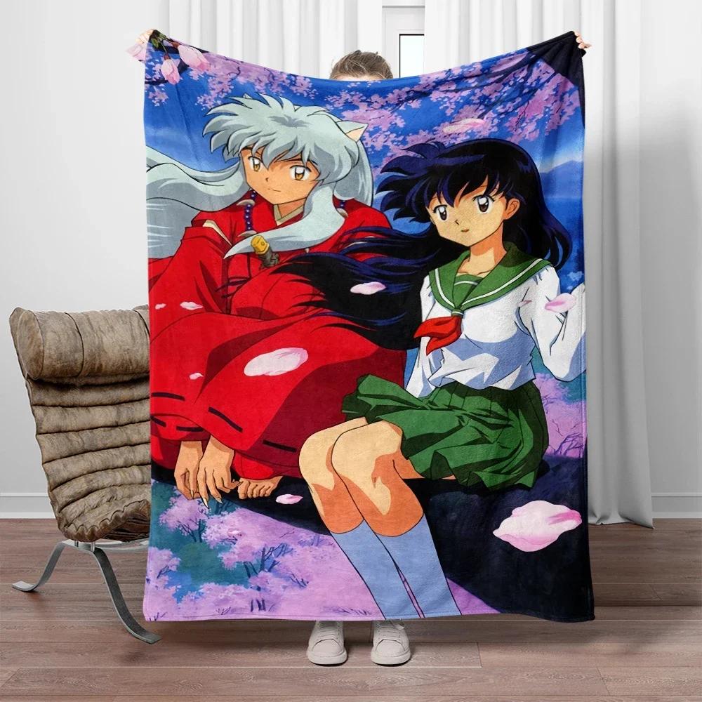 Inuyasha Cartoon Printing Blanket Large Sofa Soft Warm Flannel Throw Blanket Camping,Outdoors,Picnic,Travel,Airplane Blanket.
