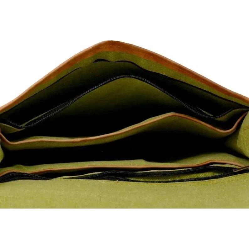 Vintage Bag Leather Genuine Laptop Messenger Shoulder Men's Brown Travel