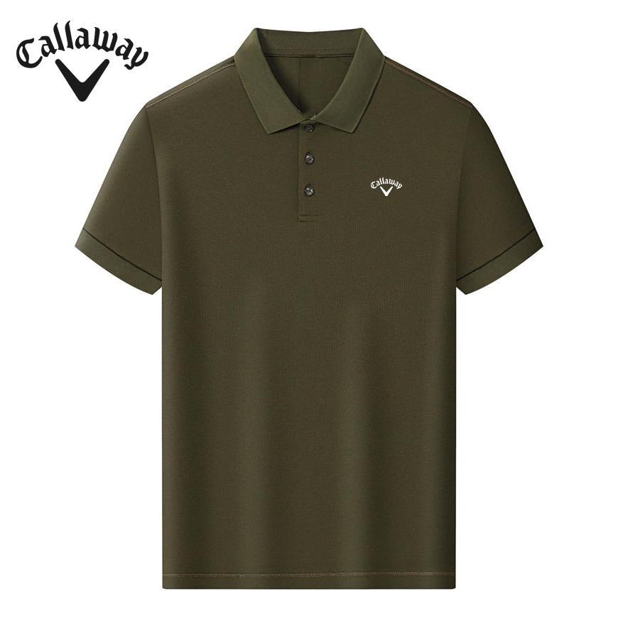 Callaway 2025 Summer Embroidered Golf Business Leisure Sports Style Liquid Ammonia Bead Cotton Polo Shirt