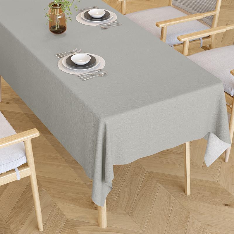 Luxury White Tablecloth Waterproof Oilproof Easy Care Elegant Cafe Dining Table Cover