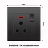 British 13A Socket with USB-C Fast Charging, Hong Kong & Macau Version, Black 3-Hole Square Pin 86 Panel