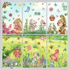 9 Sheets Spring Flower Butterfly Gnomes Window Sticker Reusable PVC Decal Glass Door Clings for Home School Party Decors